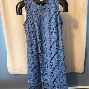 Karl Lagerfeld Blue Floral Lace Mini Dress